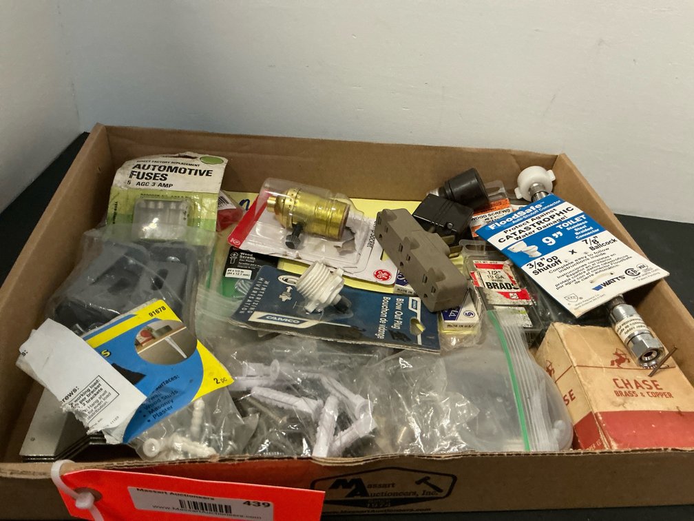 Assorted hardware, plumbing & electrical parts