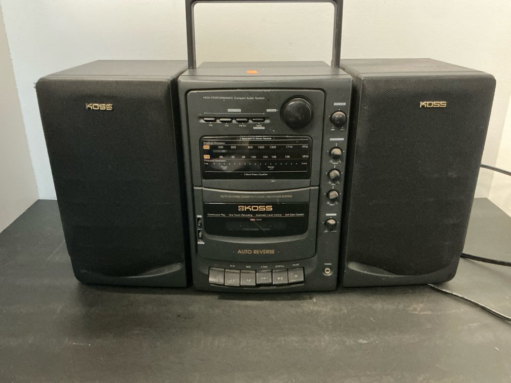 Koss portable stereo system with detachable speakers