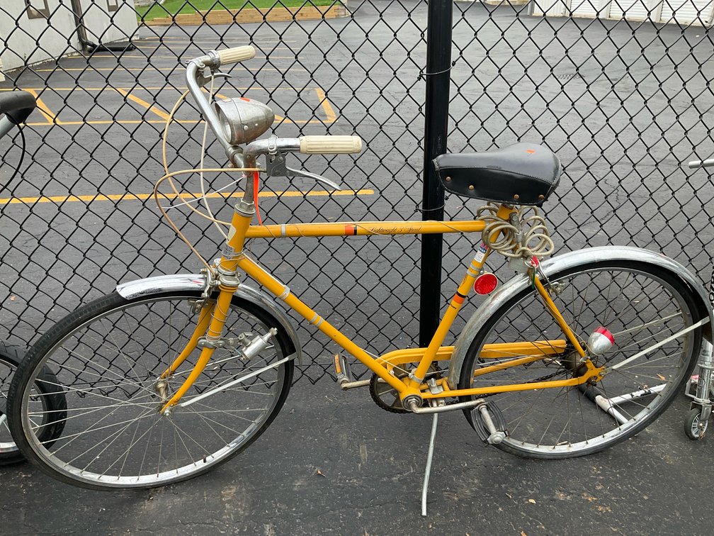 Penneys yellow lightweight 3-speed bicycle