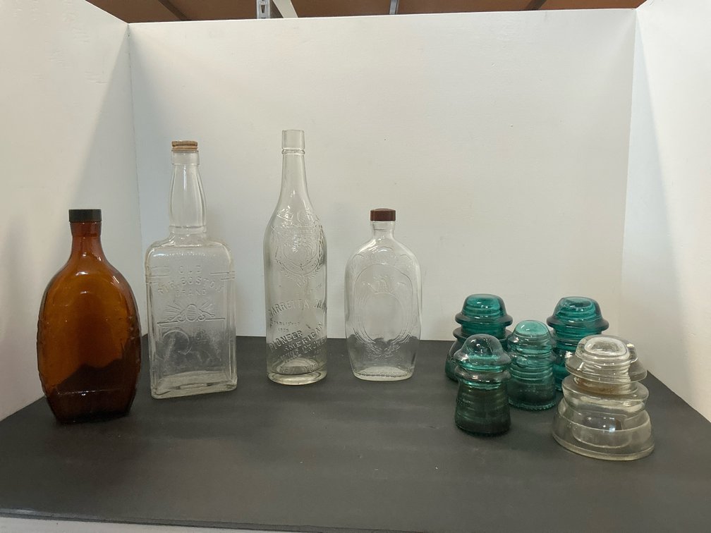 Grouping of glass bottles & glass insulators