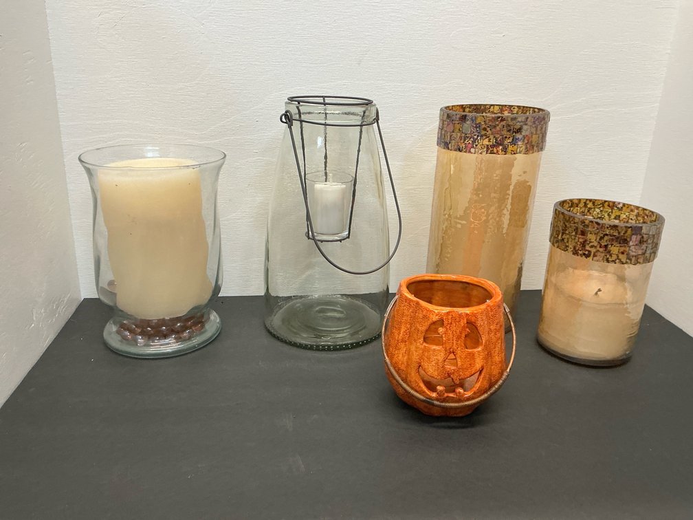 Glass  & ceramic candle holders & lanterns