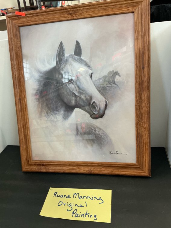 Ruane Manning framed horse portrait 19x24