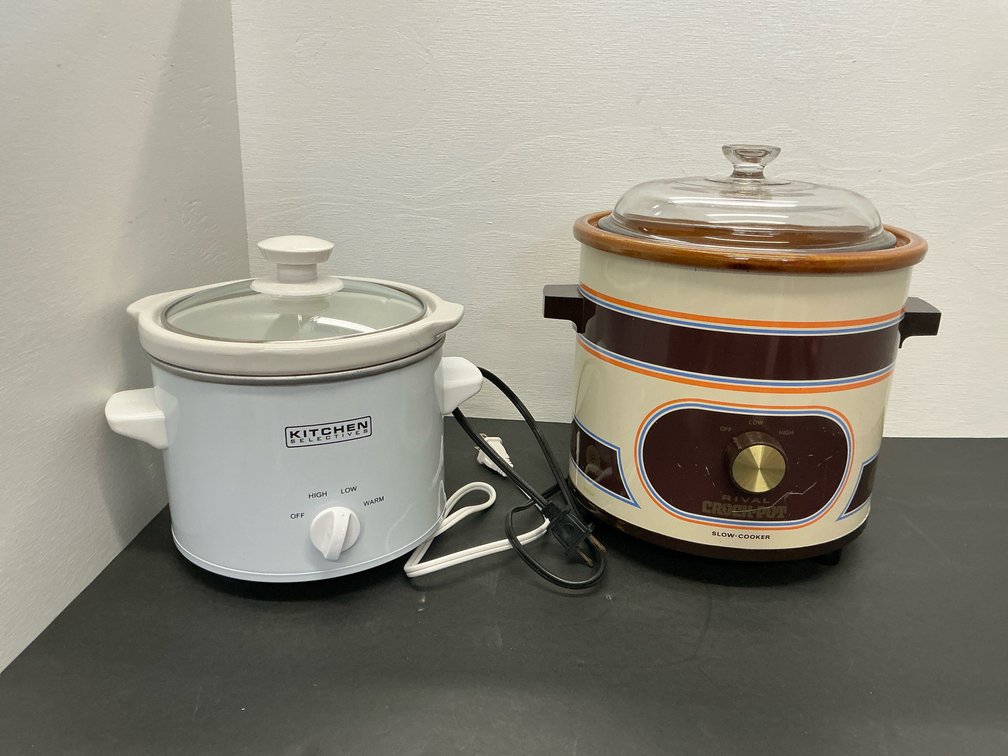 Pair of Rival & Kitchen Selectives slow cookers