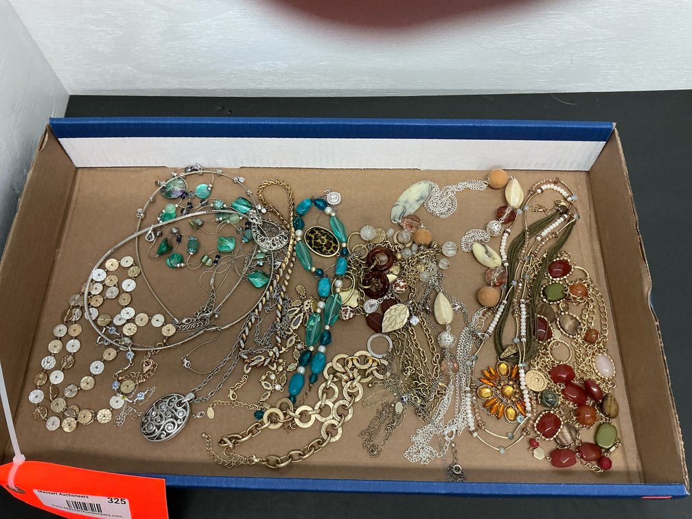 Grouping of assorted costume jewelry necklaces