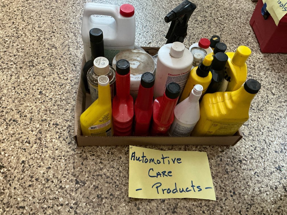 Grouping of automotive care fluids, waxes & cleaners