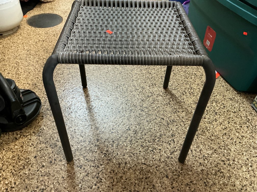 Square woven resin wicker outdoor stool 15x15x17