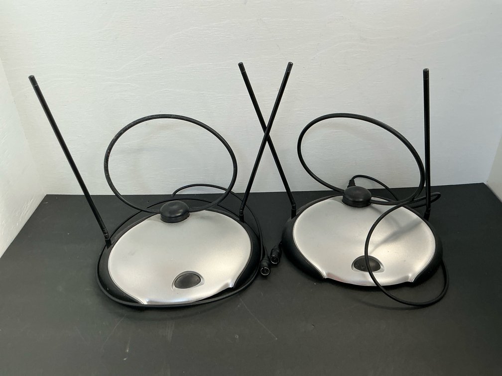 Pair of indoor TV antennas with coaxial cables