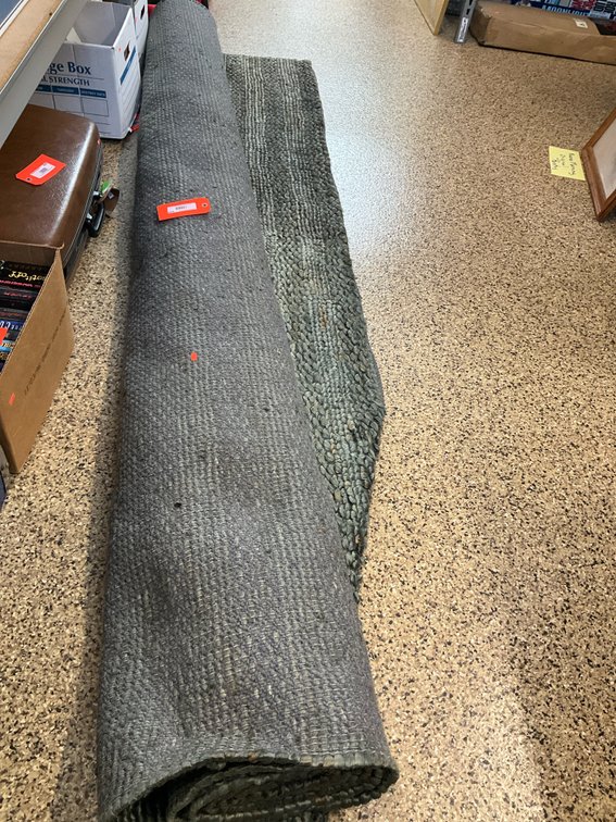 9x12 Charcoal gray chunky braided woven area rug