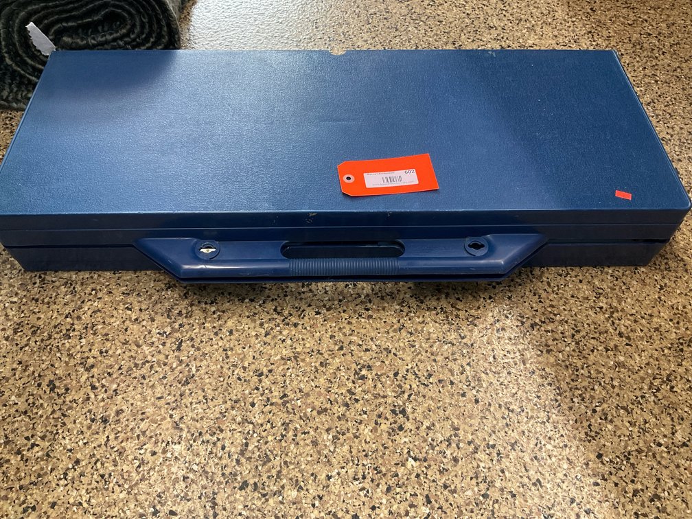 Blue folding picnic table with integrated seats