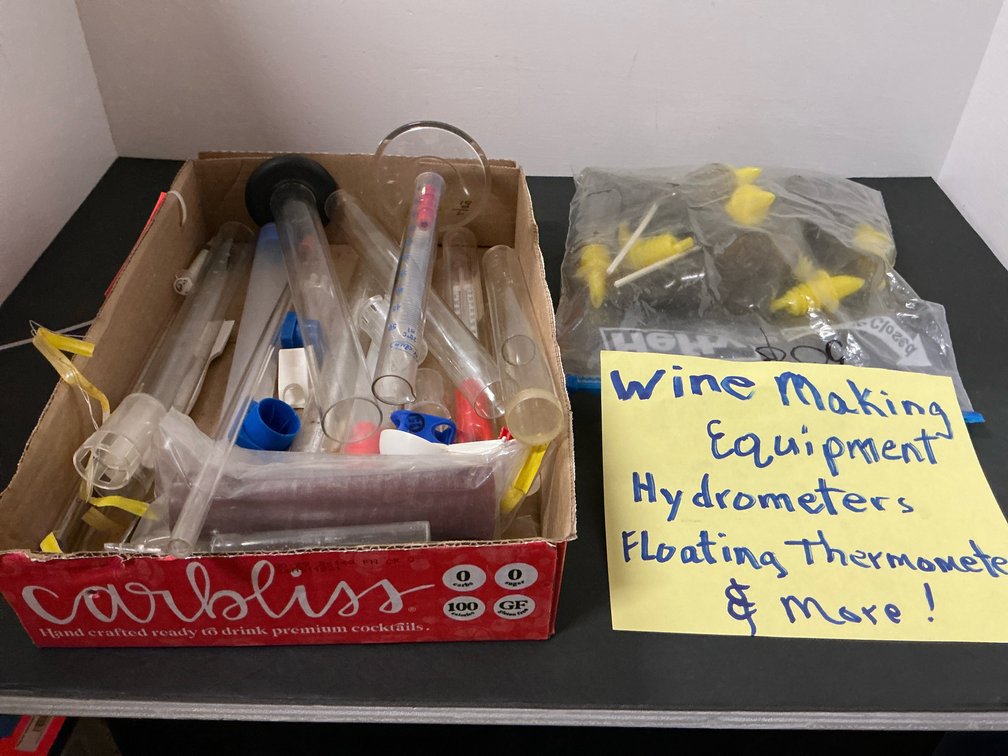 Wine making equipment with hydrometers & test cylinders