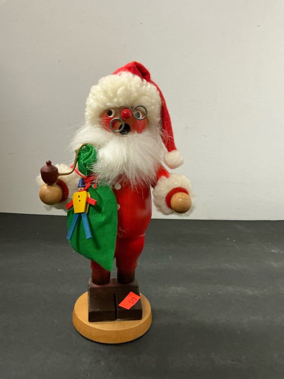 Wooden Santa Claus incense smoker figurine
