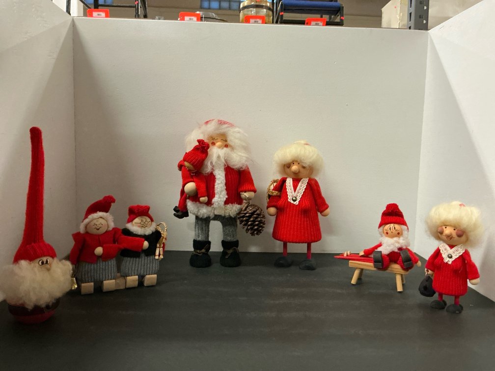 7 Scandinavian style Christmas tomte & elf figurines