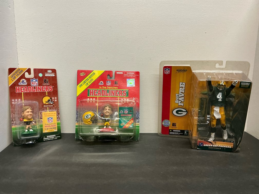3 Brett Favre Green Bay Packers figures