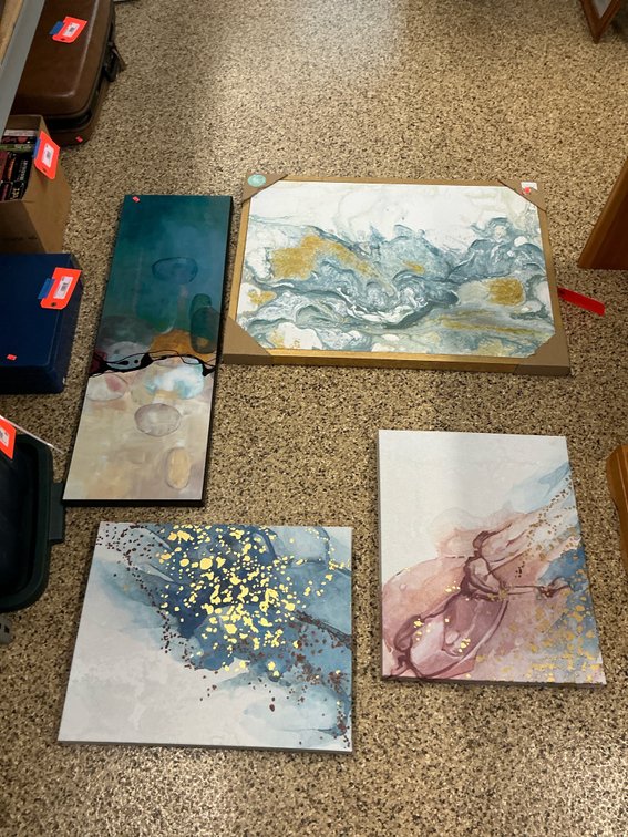 4 abstract canvas prints & framed wall art pieces