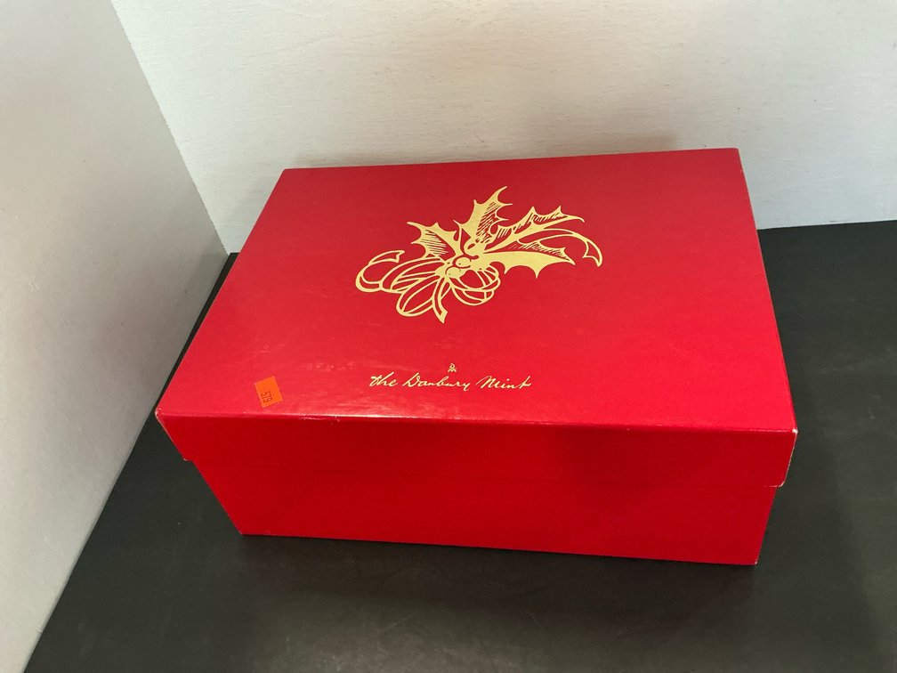 12 miniature carousel horse ornaments with box