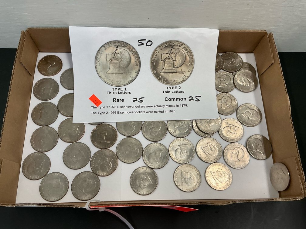 (50) 1776-1976 Eisenhower Bicentennial dollar coins