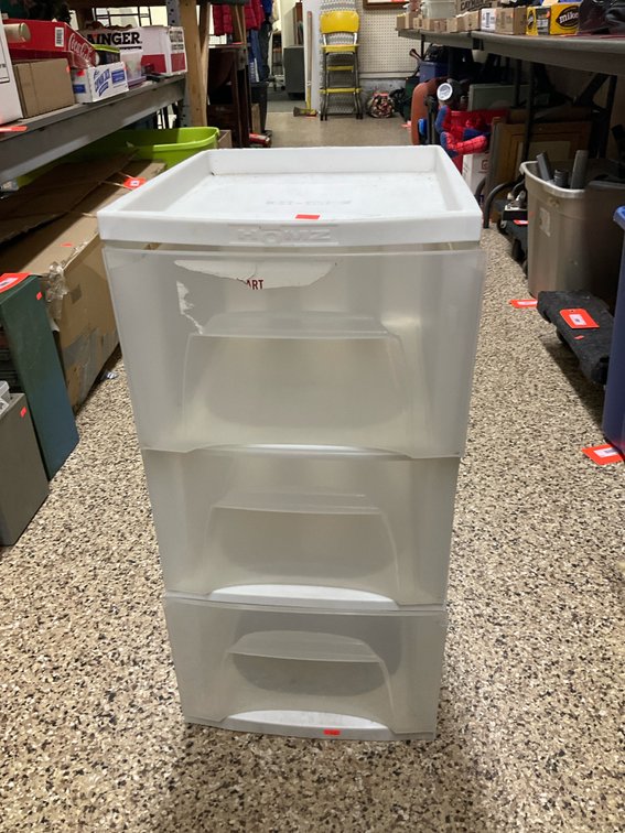 Homz white plastic 3-drawer storage tower