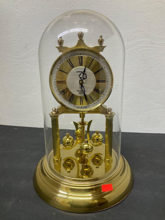 Angelus Westminster Quartz anniversary clock with dome 12” tall