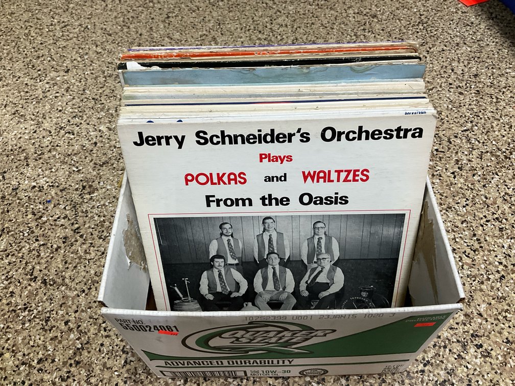 Collection of polka & old time vinyl LP records