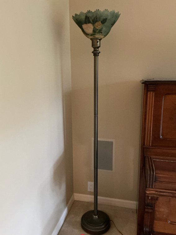Floral glass torchiere floor lamp 70 in - Den Main Level