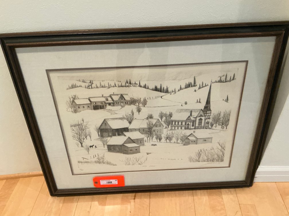Framed "New Snow" winter landscape print - Entryway Hallway Main Level