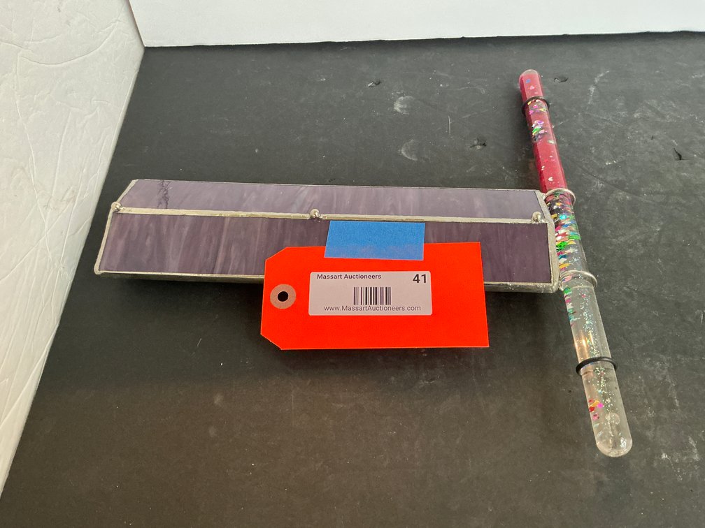 Purple stained glass kaleidoscope with glitter wand - Living Room Main Level