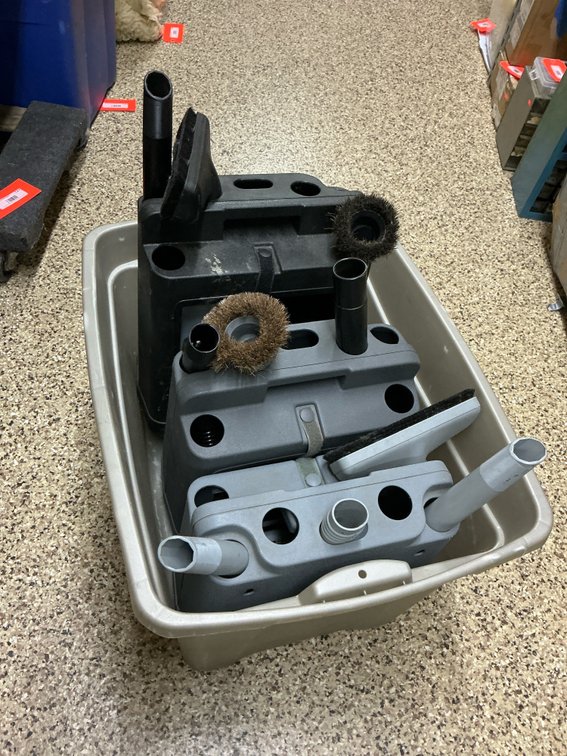 3 Kirby vacuum attachment caddies with accessories
