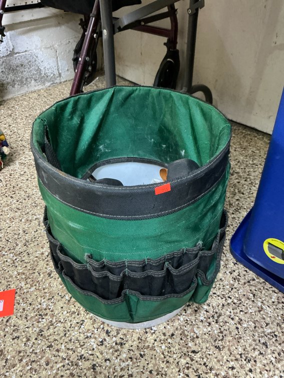 Bucket tool organizer with bucket & hand tools