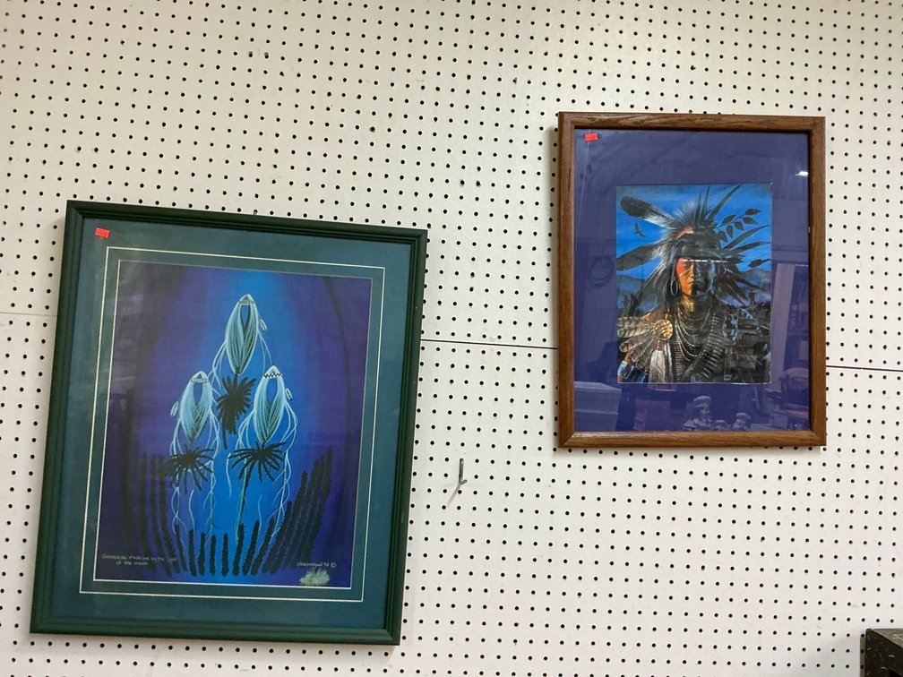 Pair of framed Native American art prints