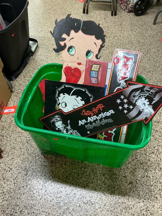 Betty Boop metal signs, cutout figure & collectibles