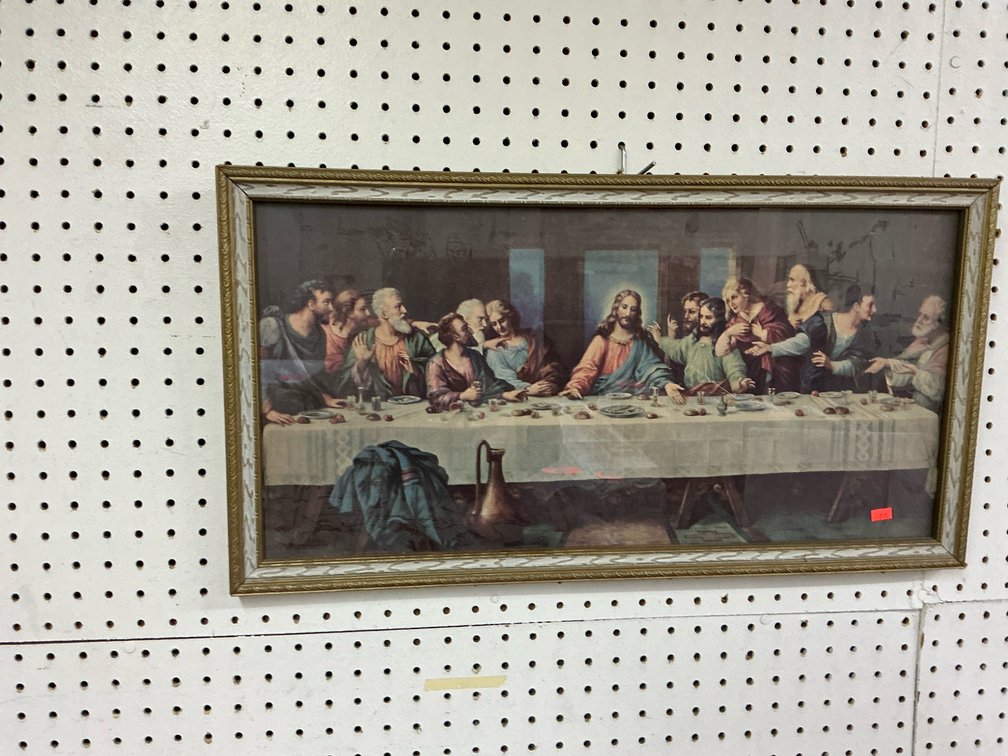 Framed The Last Supper print in ornate gold-tone frame 22” x 15”