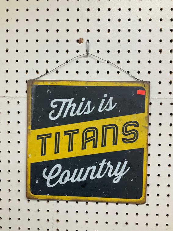 Legacy "This is Titans Country" tin sign 12 x 12 in