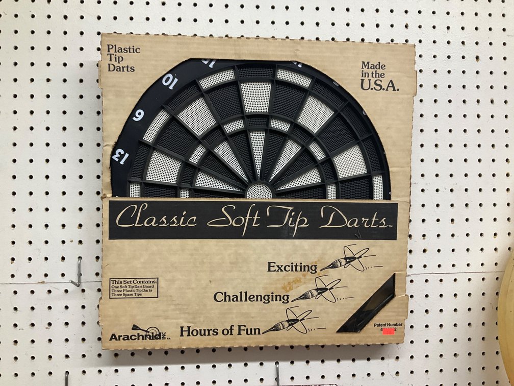 Arachnid Classic soft tip dartboard in packaging