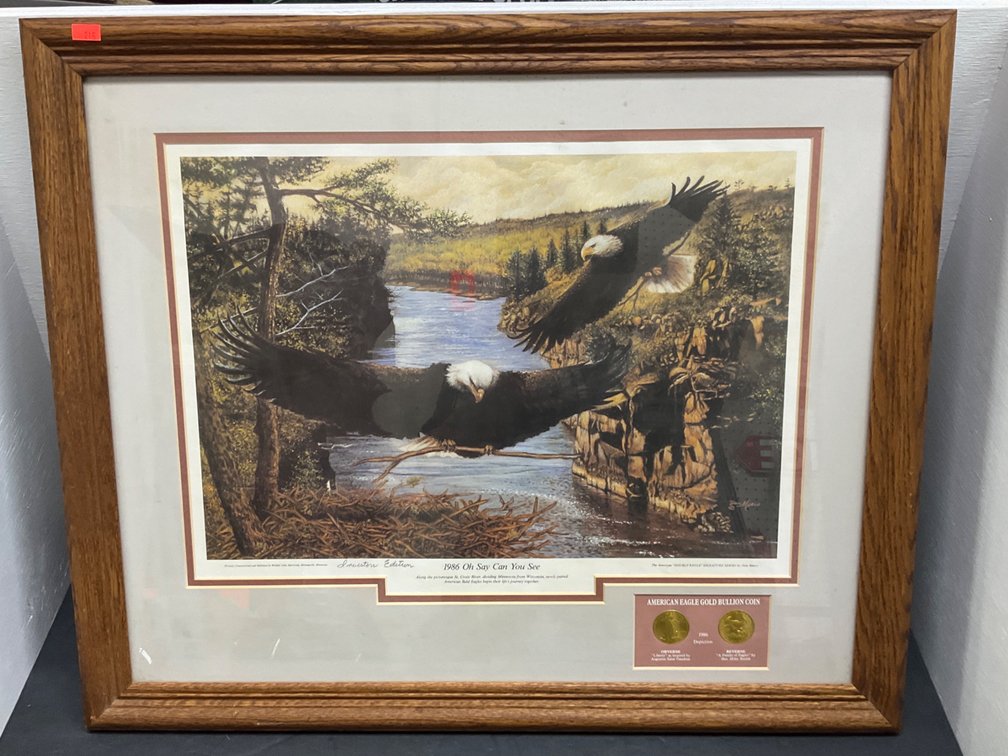Don Marco framed 'Oh Say Can You See' print & coin display