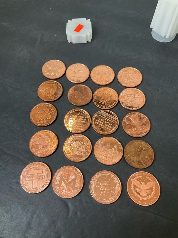 20 assorted 1 oz .999 copper bullion rounds