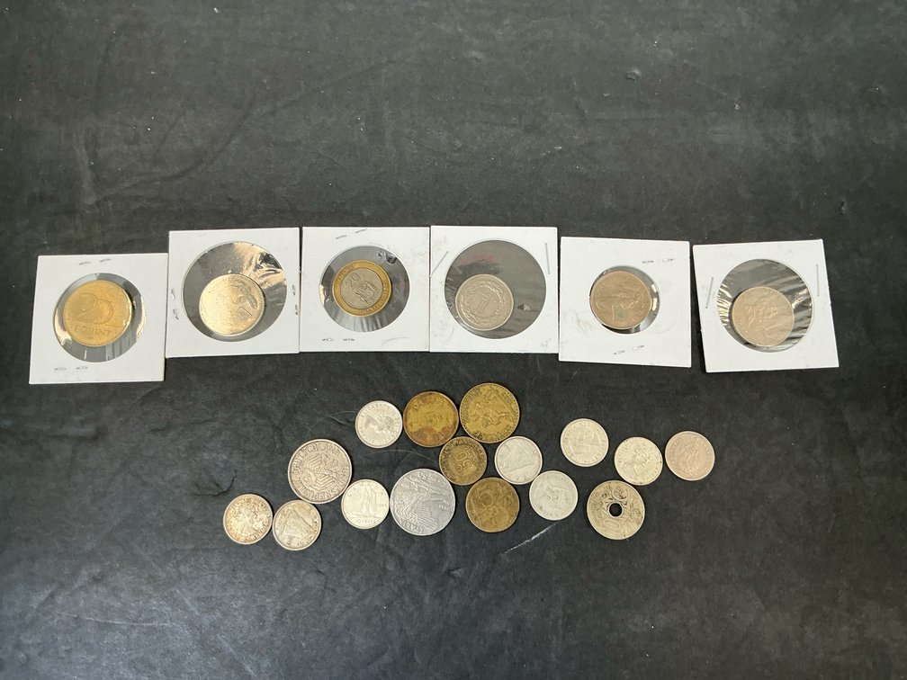 Bag of foreign coins