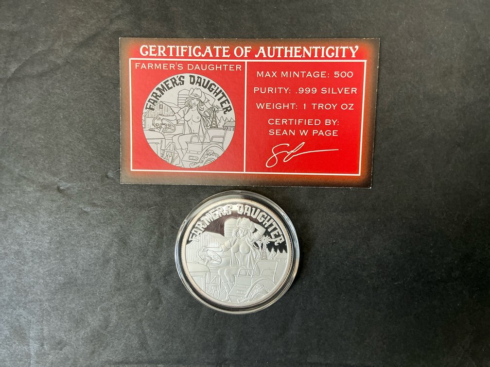 STL mint 1oz silver Farmers Daughter w/coa