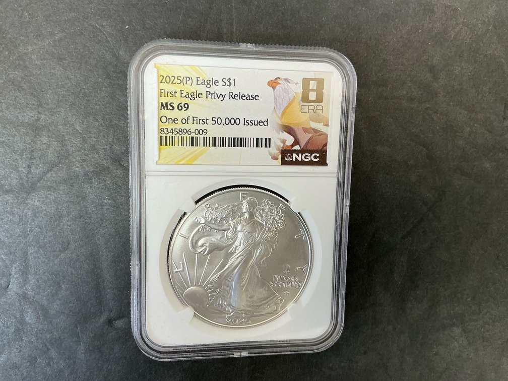 2025(P) American Silver Eagle $1 coin NGC MS 69