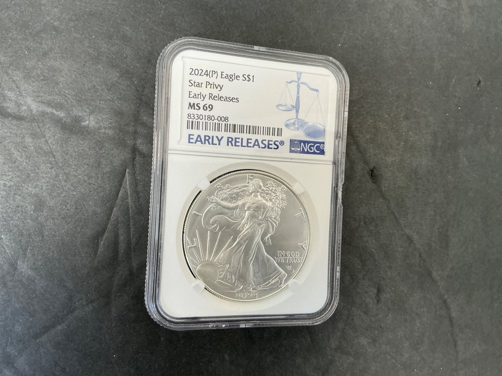 2024(P) American Silver Eagle S$1 Star Privy NGC MS 69
