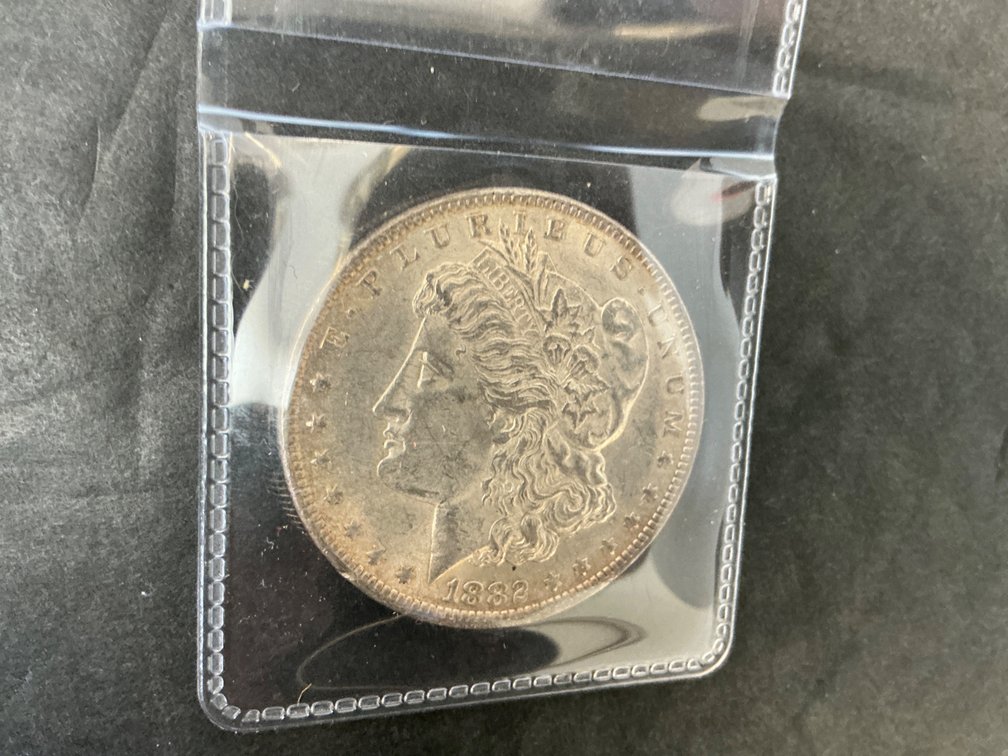 1882 United States Morgan silver dollar coin