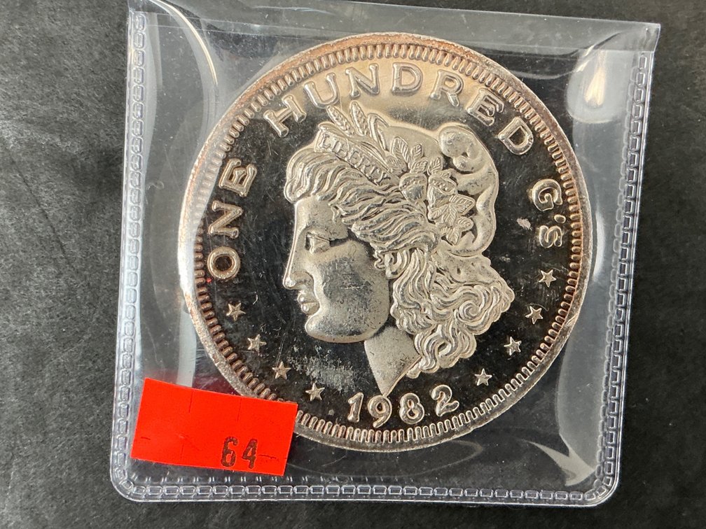 Crabtree Mint 1982 100 g .999 pure silver round