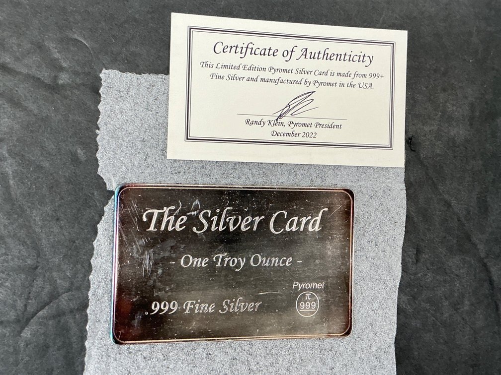 Pyromet The Silver Card 1 oz .999 fine silver