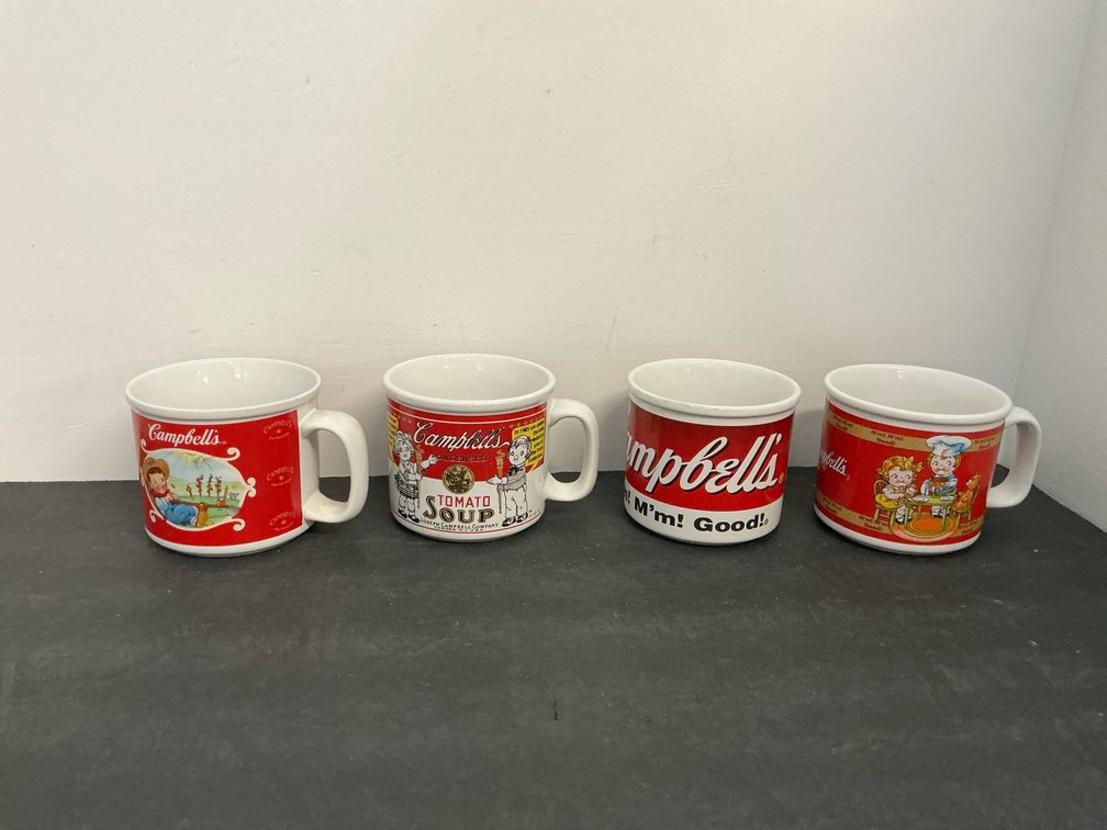 Set of 4 Campbell's ceramic soup mugs