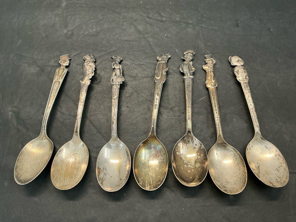Silverplate character figural souvenir spoons