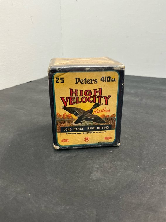 Peters High Velocity .410 gauge 3 in shotgun shell box
