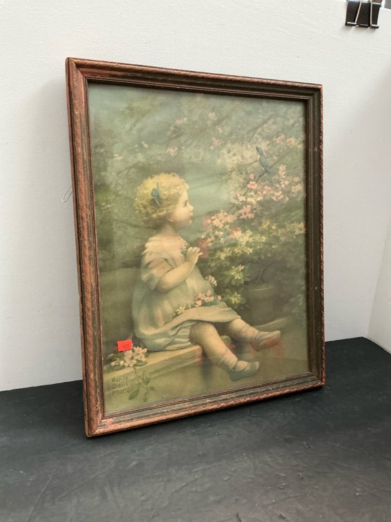 Annie Benson Müller framed print of child and bird
