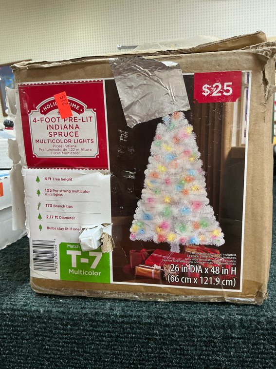 Holiday Time 4 ft pre-lit white Indiana spruce tree