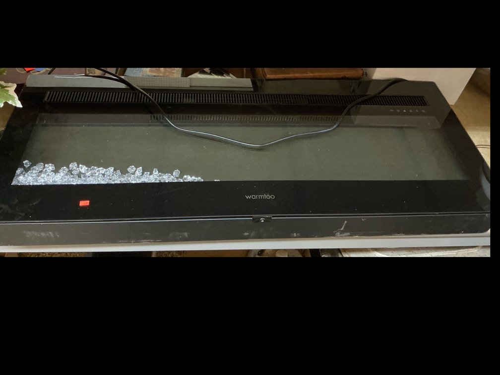Warmtoo black glass electric fireplace