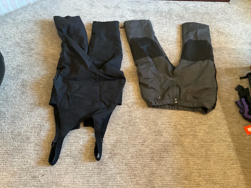 2 pairs of winter snow pants & bib overalls - Living Room