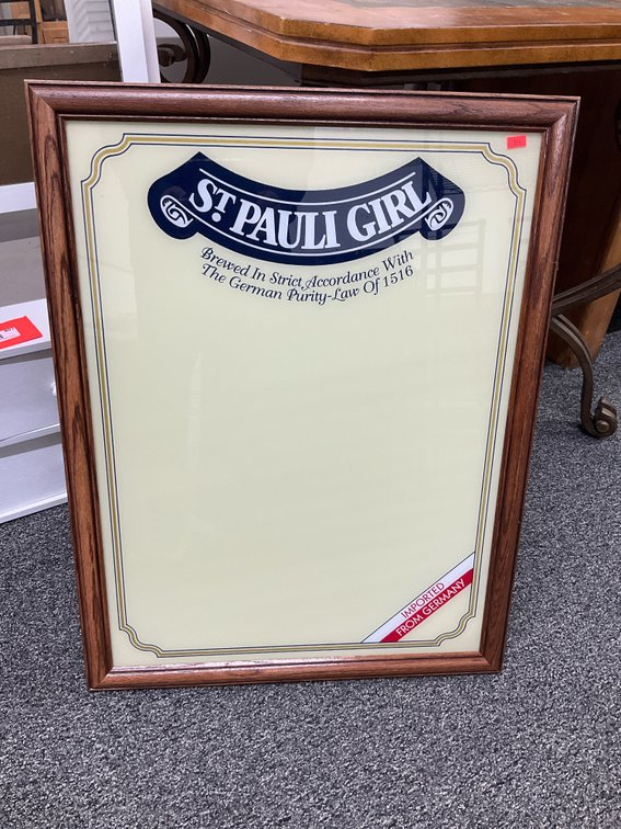 St. Pauli Girl framed advertising menu board 20” x 26”